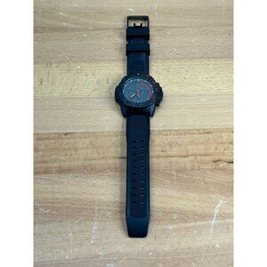 Vintage Pulsar Diver Watch Men Silver Tone Black Dial Daydate 42mm NO BATTERY